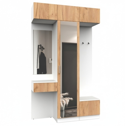 Набор мебели для прихожей "Марсель-206" МР 01-206 В2490 Ш1500 Г420 (ЛДСП Дуб крафт золотой)